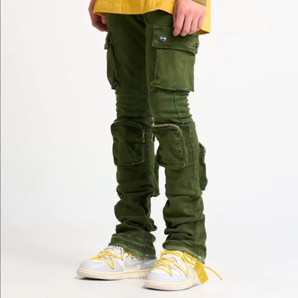 PHEELINGS NEVER LOOK BACK CARGO STACK DENIM (Olive Green)